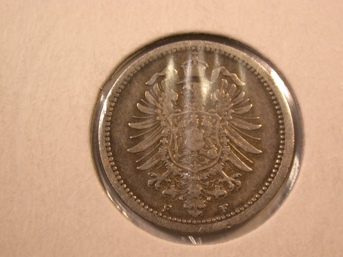  E04  KR  20 Pfennig  1874 F in ss/ss+  Silber Originalbilder   