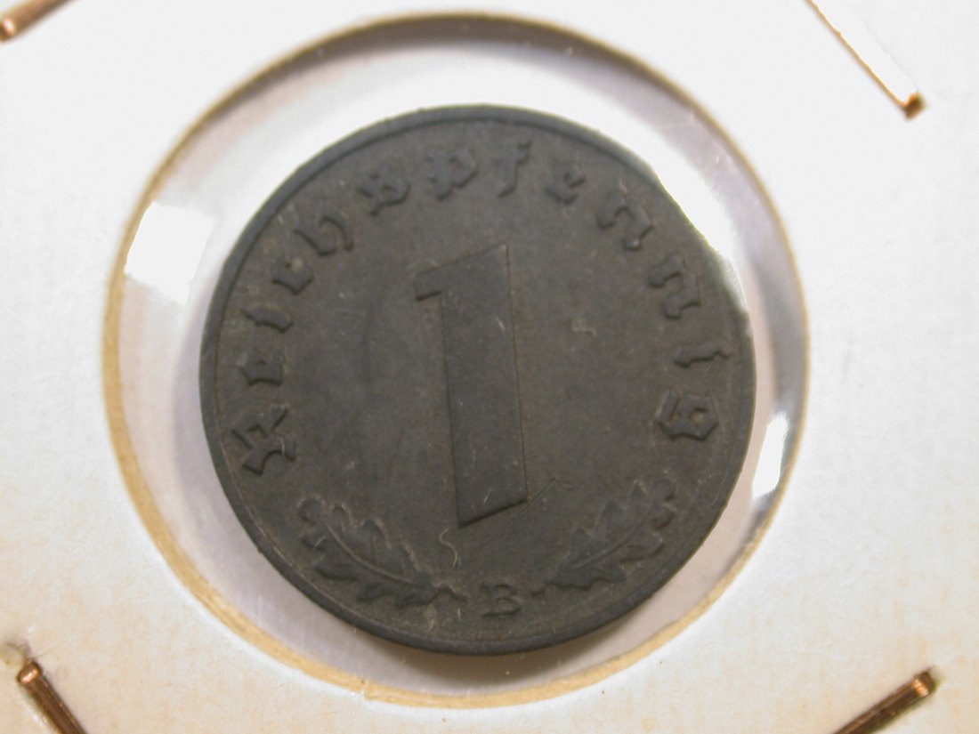 E04 3. Reich 1 Pfennig 1941 B in f.vz/vz Originalbilder