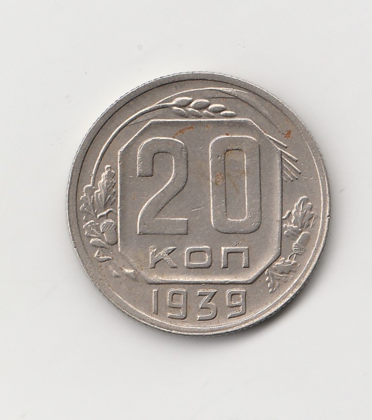 Russland & Sowjetunion 20 Kopeken 1939 (M105)   