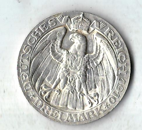  3 Mark Preussen Uni Berlin 1910 in vz-st J107 Goldankauf Koblenz Frank Maurer C109   