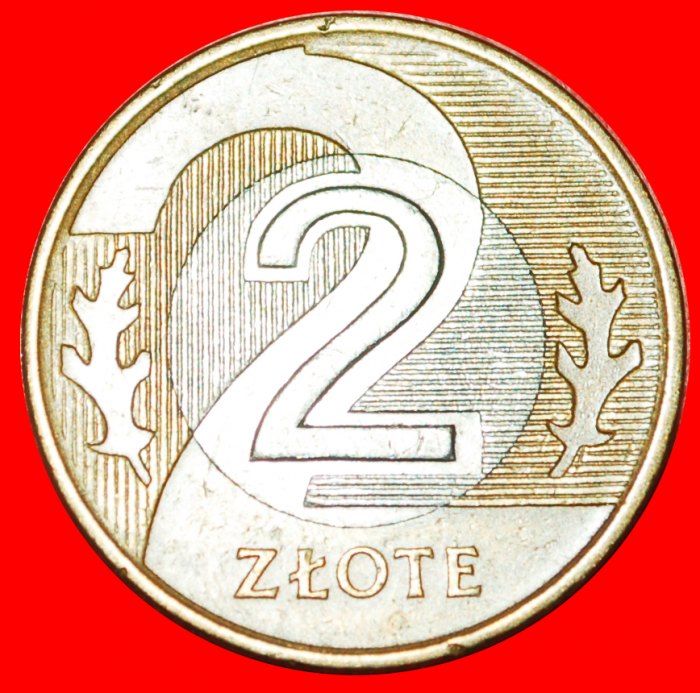  · 2 OAK LEAVES (1994-2020): POLAND ★ 2 ZLOTY 1994! BI-METALLIC! LOW START ★ NO RESERVE!   