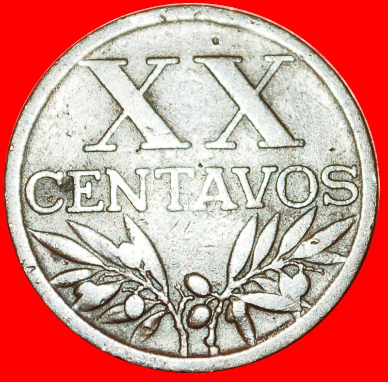  · OLIVES (1942-1969): PORTUGAL ★ 20 CENTAVOS 1942 UNCOMMON! LOW START ★ NO RESERVE!   