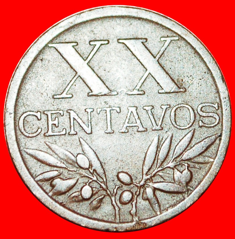  · OLIVEN (1942-1969): PORTUGAL ★ 20 CENTAVOS 1948 SELTEN! OHNE VORBEHALT!   