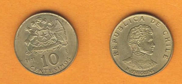  Chile 10 Centesimos 1971   