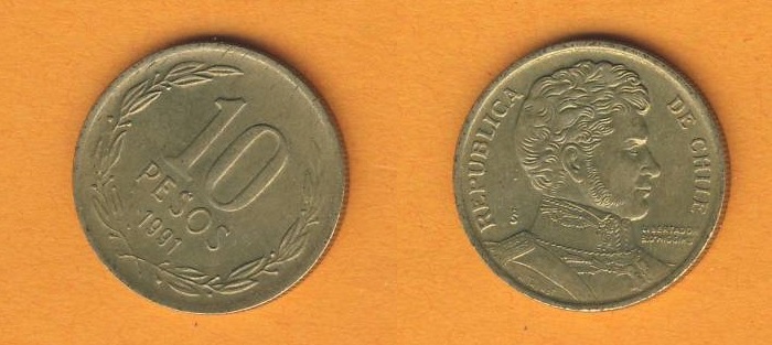  Chile 10 Pesos 1991   