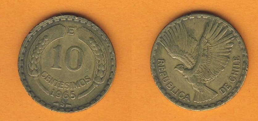  Chile 10 Centesimos 1965   