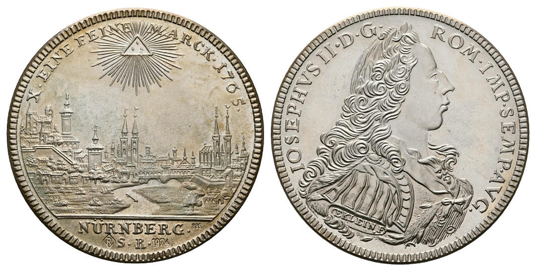  Linnartz Nürnberg-Stadt Replik Silber - Konventionstaler 1765, 28,2g/835 PP   