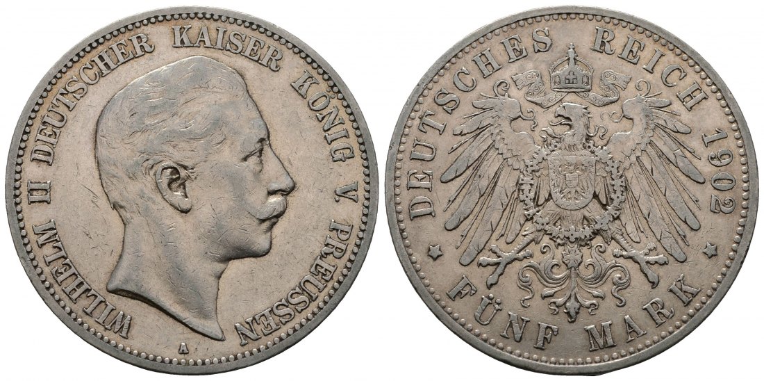 PEUS 4505 Kaiserreich - Preußen Wilhelm II. (1888 - 1918) 5 Mark 1902 A Sehr schön