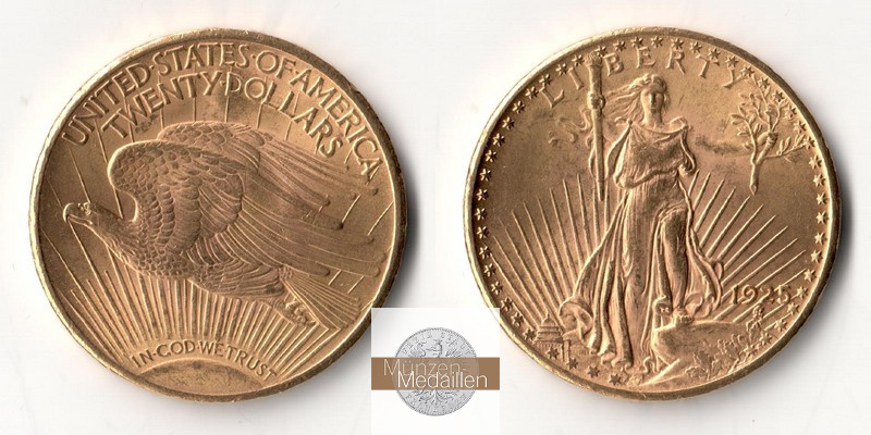 USA MM-Frankfurt Feingold: 30,09g 20 Dollar 1925 