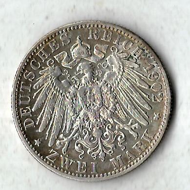  2 Mark Wuerttemberg WII 1902 in vz+ J174 Goldankauf Koblenz Frank Maurer C494   