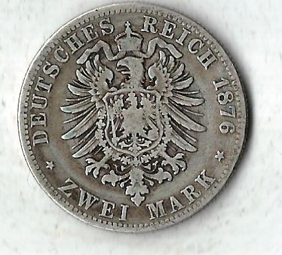  2 Mark Hamburg 1876 in ss- J61 Goldankauf Koblenz Frank Maurer C507   