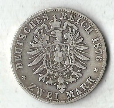  2 Mark Preußen Wilhelm II 1876 C in ss-  J96 Goldankauf Koblenz Frank Maurer C530   