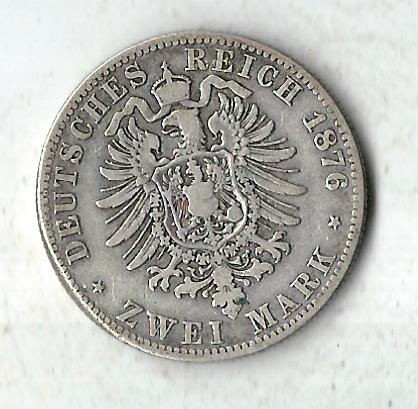  2 Mark Preußen Wilhelm II 1876 A in ss-  J96 Goldankauf Koblenz Frank Maurer C531   