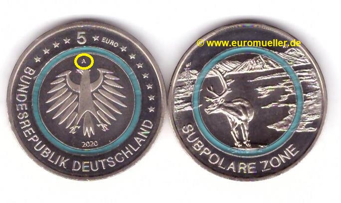 Deutschland 5 Euro Gedenkmünze 2020...A...Subpolare Zone   