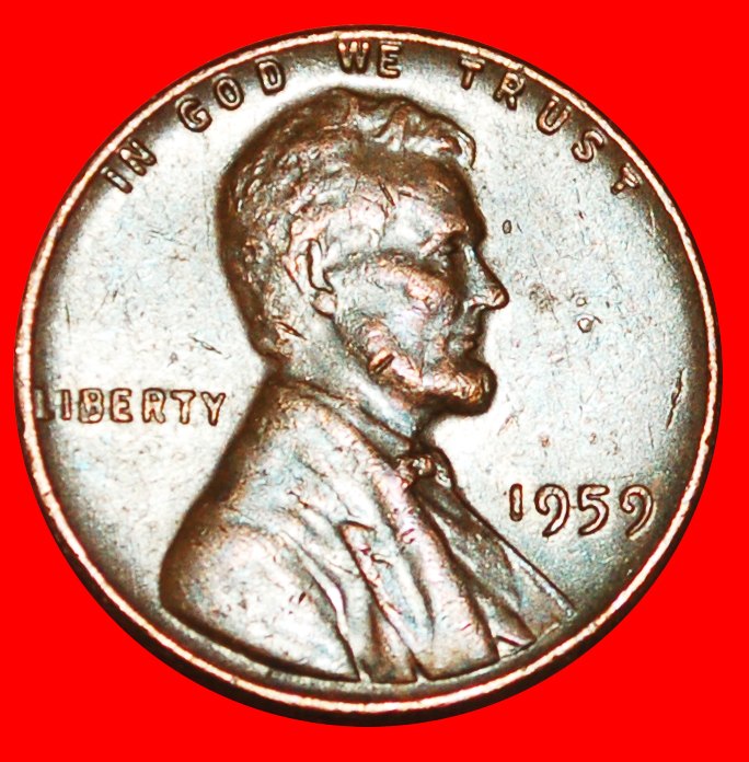  · MEMORIAL (1959-1982): USA ★ 1 CENT 1959! LINCOLN (1809-1865)! OHNE VORBEHALT!   