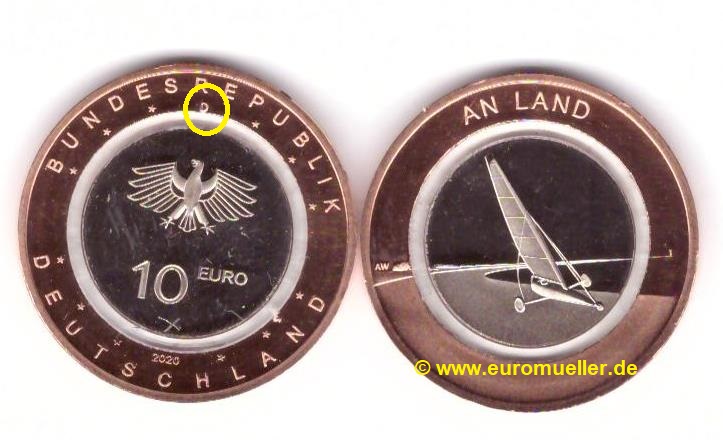 Deutschland 10 Euro Gedenkmünze 2020...D...Luft...An Land   