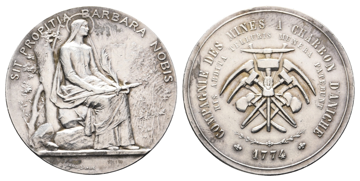  Frankreich; Bergbaumedaille 1774, Silber, 21,69 g, Ø 36,6 mm   