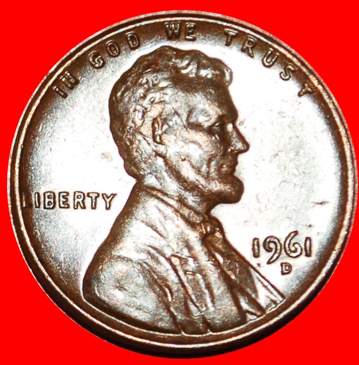  · MEMORIAL (1959-1982): USA ★ 1 CENT 1961D! LINCOLN (1809-1865) OHNE VORBEHALT!   