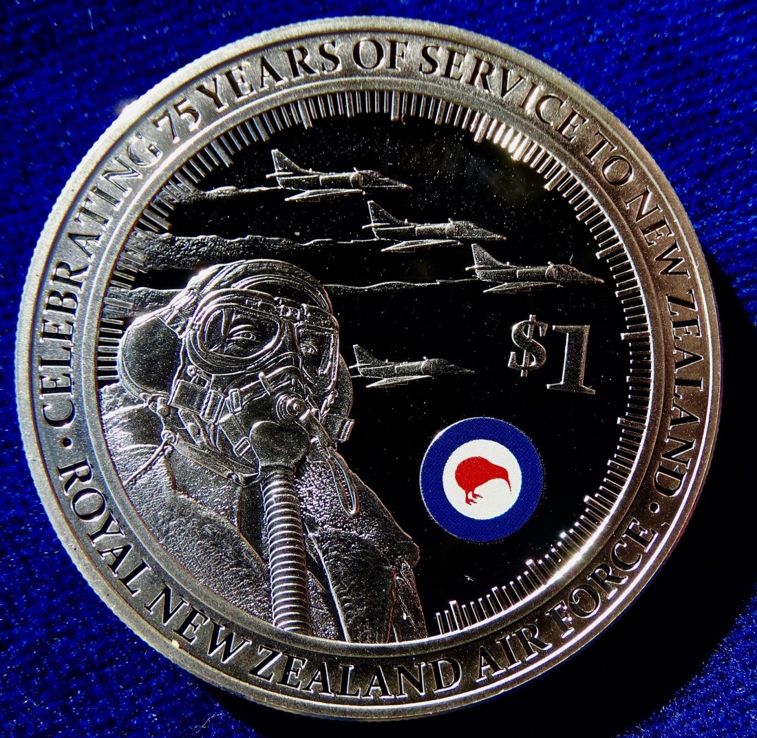  Neuseeland 1 Dollar 2012 Silber Unzenmünze 75 Jahre Royal New Zealand Air Force   