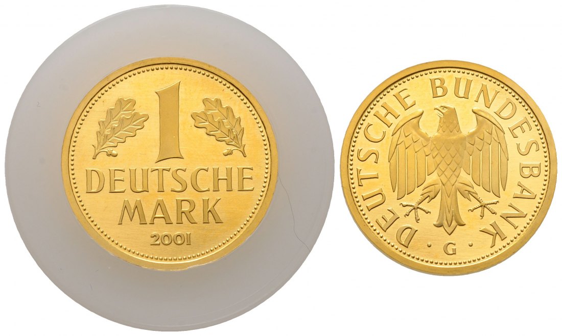 PEUS 4560 BRD 12 g Feingold. 1 Mark GOLD 2001 G Karlsruhe Stempelglanz (Originalkapsel)