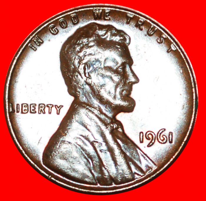  · MEMORIAL (1959-1982): USA ★ 1 CENT 1961! LINCOLN (1809-1865) LOW START ★ NO RESERVE!   
