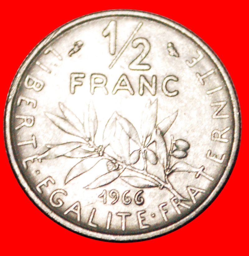  · SÄERIN (1964-2001): FRANKREICH ★ 1/2 FRANC 1966! OHNE VORBEHALT!   