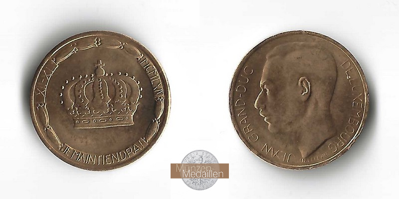Luxemburg  20 Francs MM-Frankfurt Feingold: 5,81g Jean, Grand Duke of Luxembourg 1964 