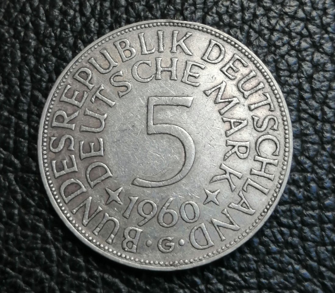 5 Mark Silberadler 1960 G Jaeger 387 XXL Bild (Silber 7 gramm fein)