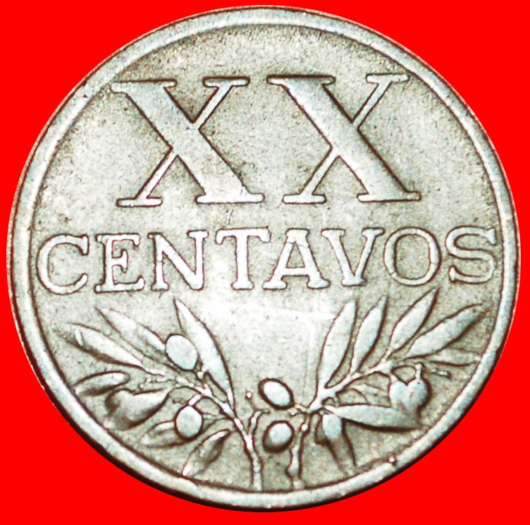  · OLIVEN (1942-1969): PORTUGAL ★ 20 CENTAVOS 1952 SELTEN! OHNE VORBEHALT!   