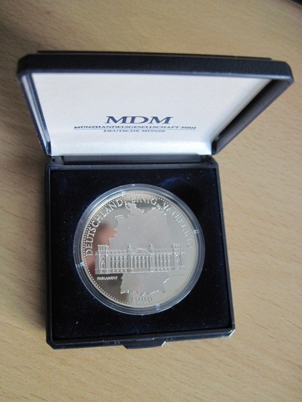  Medaille BRD 1989 / 1990 Deutschland einig Vaterland PP mit Zertifikat   