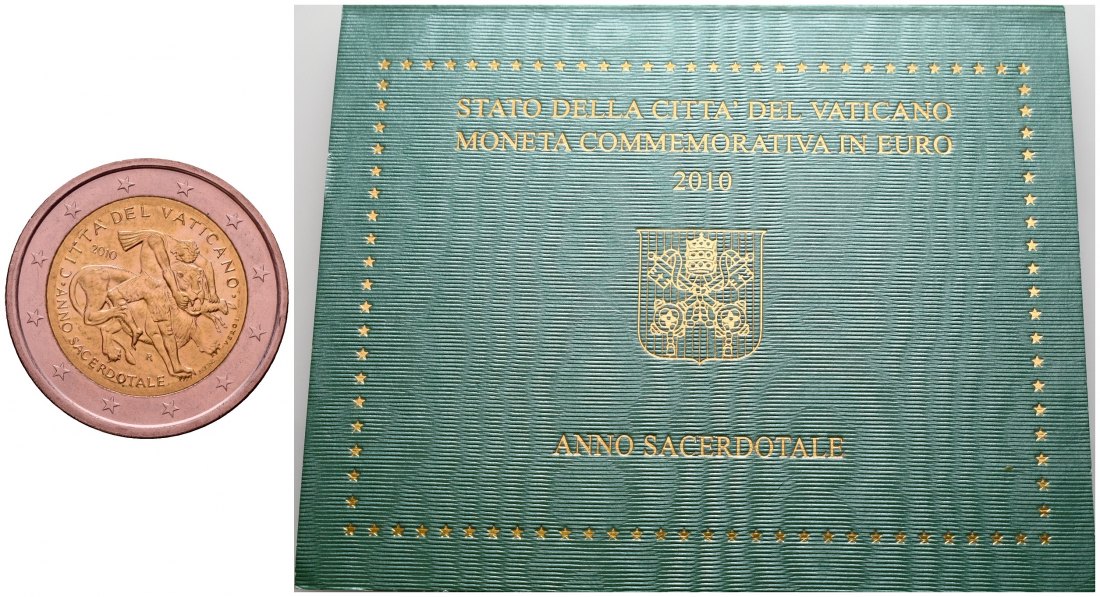 PEUS 4636 Vatikan Incl. Originaleinband. Priesterjahr 2 Euro Gedenkmünze 2010 Uncirculated