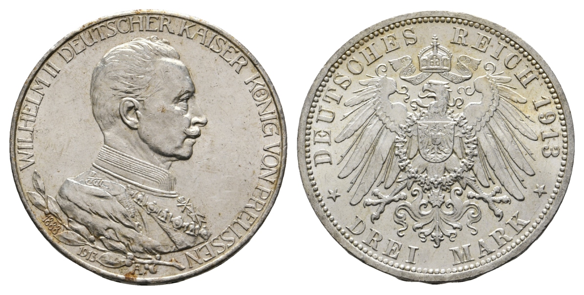  Preussen; Drei Mark 1913 A   
