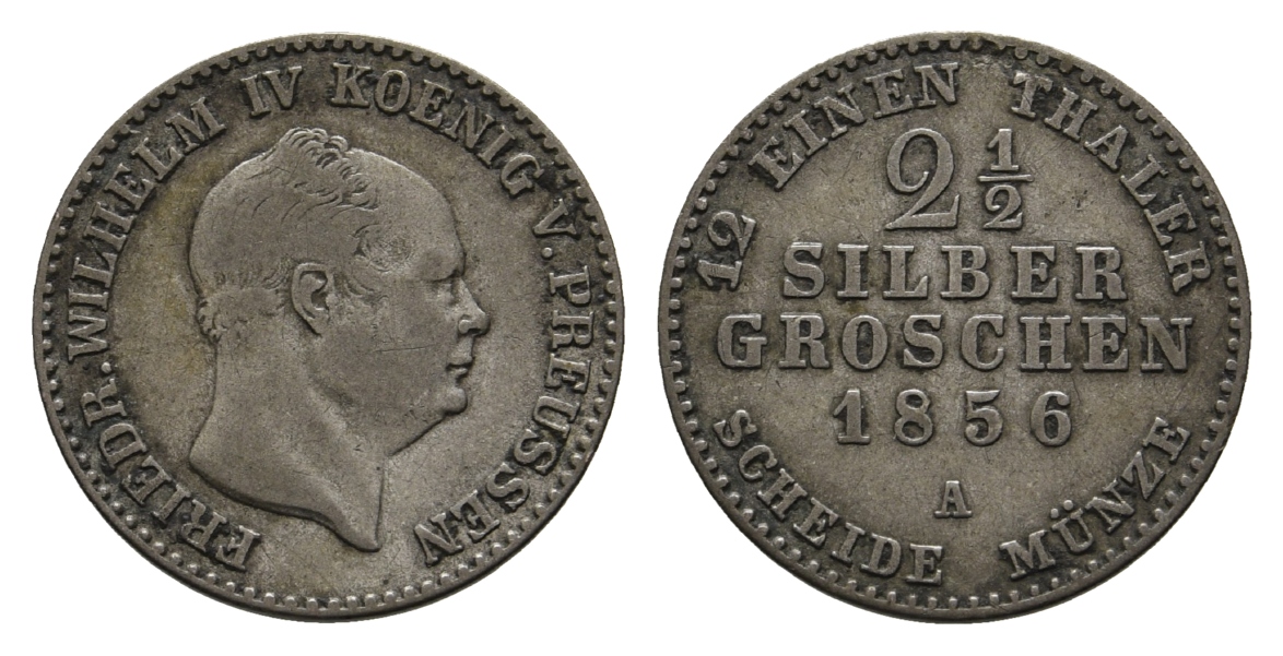  Preussen; 2 1/2 Silbergroschen 1856 A   