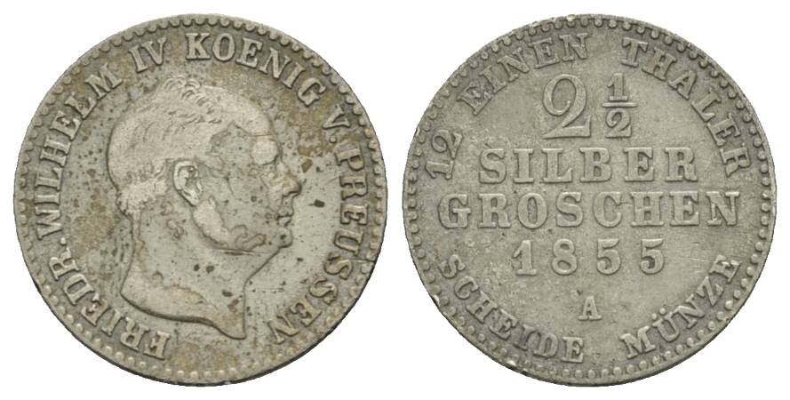  Preussen; 2 1/2 Silbergroschen 1855 A   