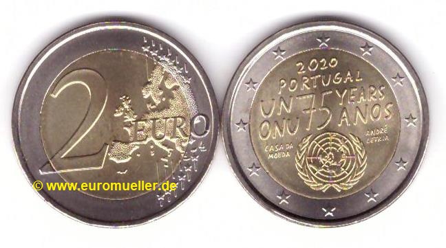 Portugal 2 Euro Gedenkmünze 2020...75 J. UN   