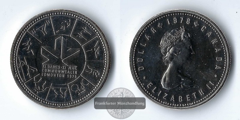  Kanada, 1 Dollar  1978 Commonwealth Games    FM-Frankfurt    Feinsilber: 11,66g   