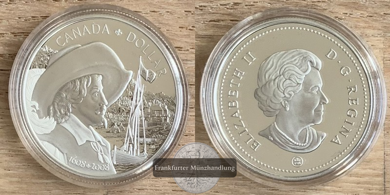  Kanada  1 Dollar 2008 400th Anniversary of of Québec FM-Frankfurt  Feinsilber: 23,28g   