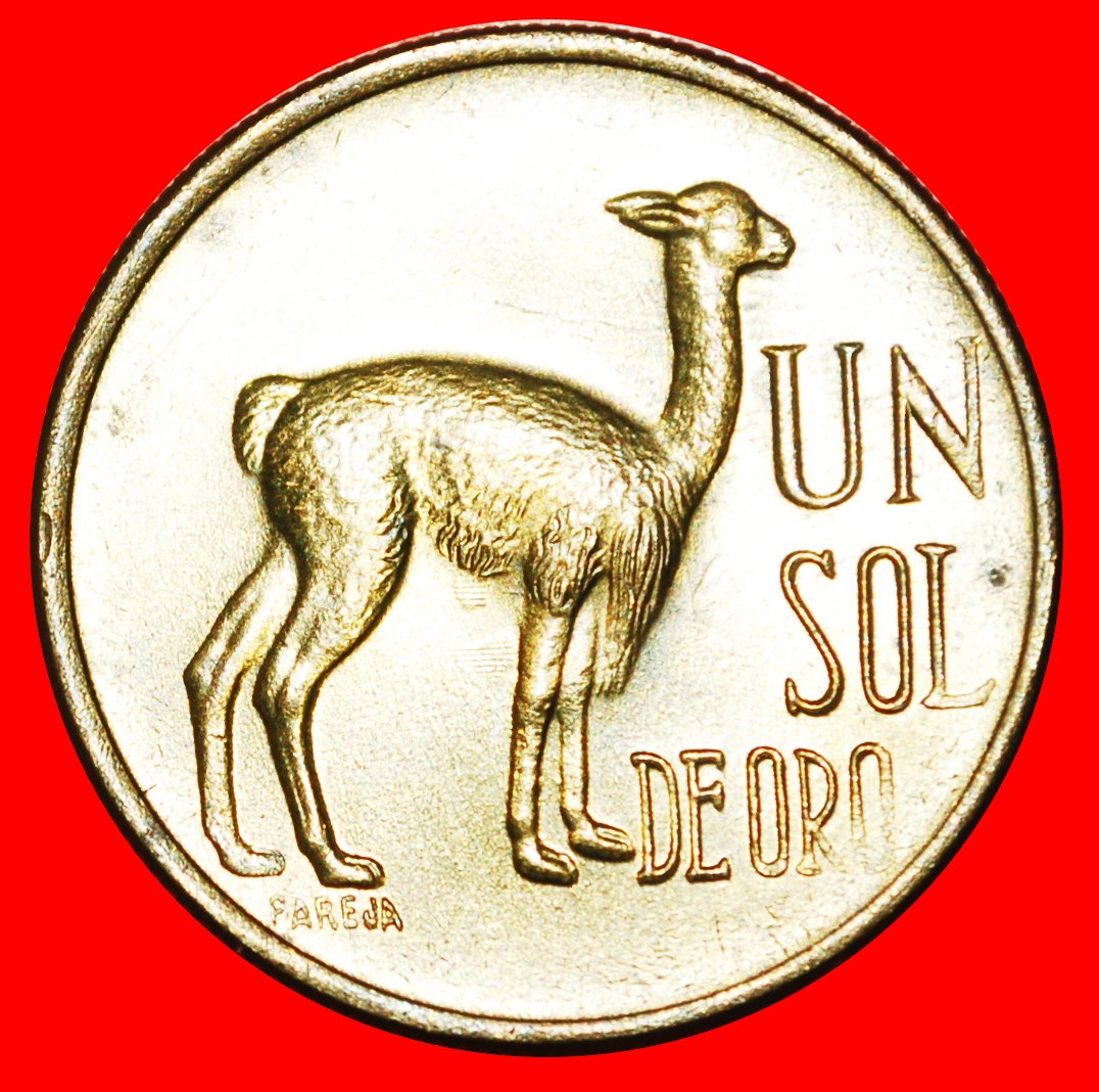  · VICUGNA (1966-1975): PERU ★ 1 SOL DE ORO 1975 MINT LUSTER! LOW START ★ NO RESERVE!   