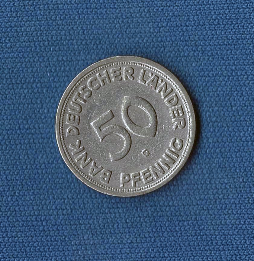  50 Pfennig BANK DEUTSCHER LÄNDER 1950 G -RARITÄT-   