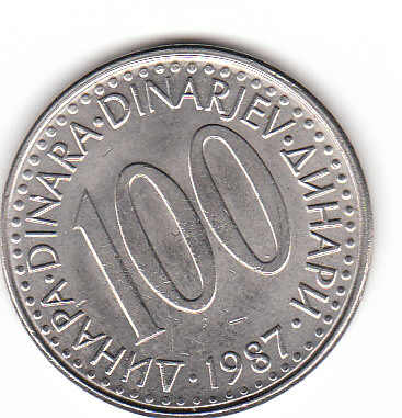  100 Dinar Jugoslawien 1987 (C31)b.   