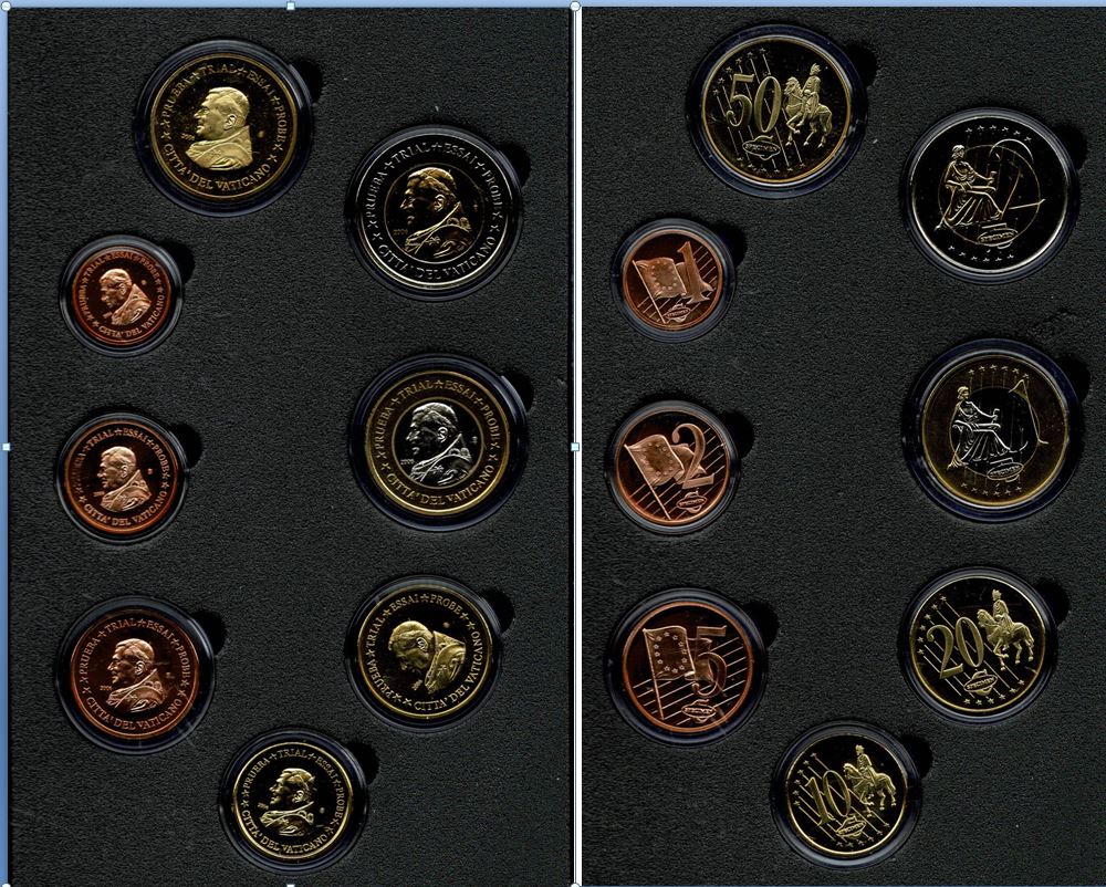  Vatikan 2006 Kursmünzensatz Europroben, Papst Benedikt Stempelglanz RAR   