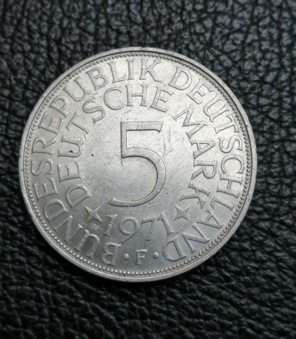 5 Mark Silberadler 1971 F Jaeger 387 XL Bild (Silber 7 gramm fein)
