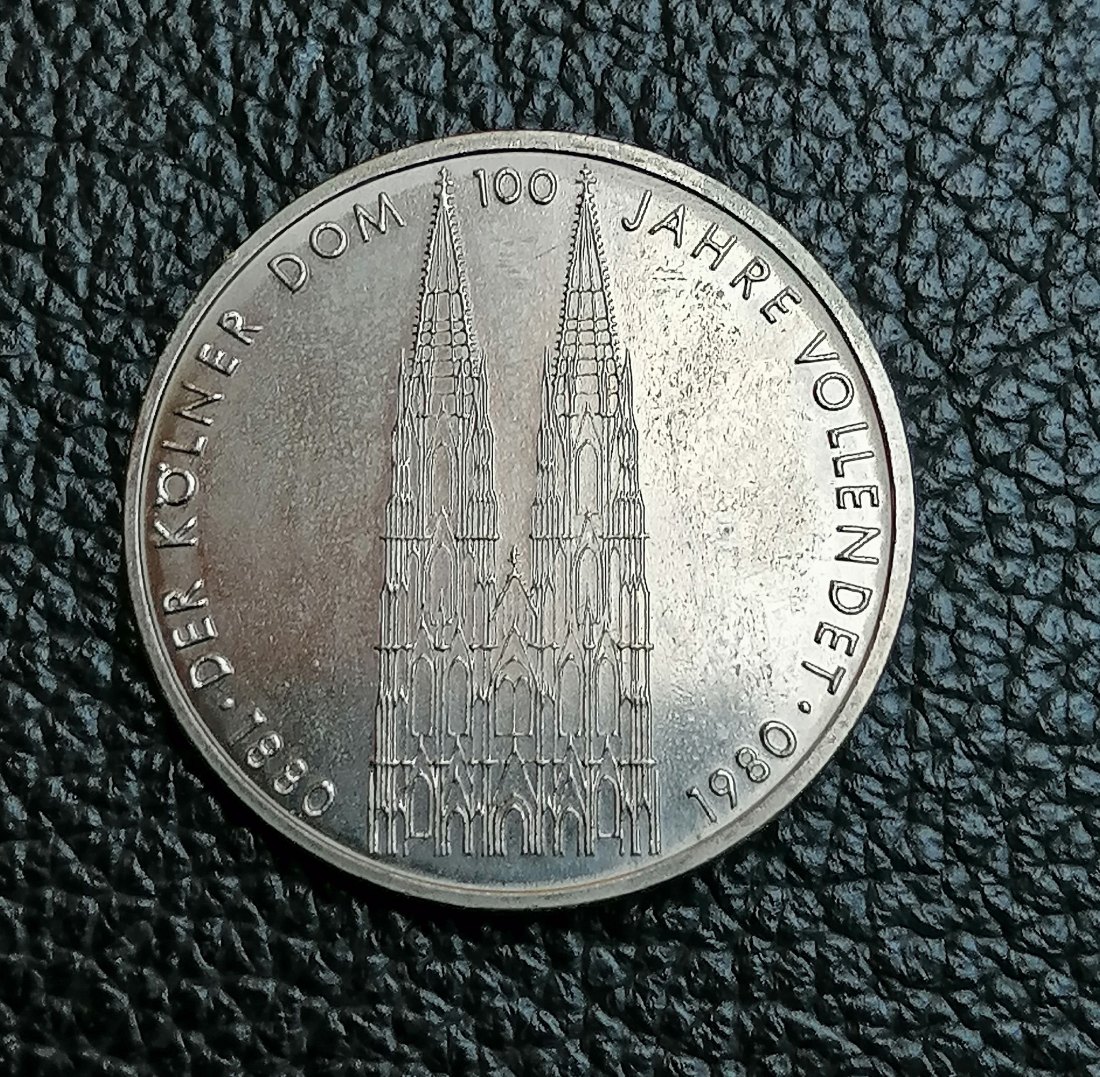  5 Mark Kölner Dom 1980 Jaeger 428 prägefrisch XXL Bilder   