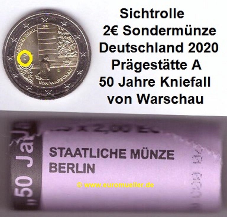 Deutschland Rolle 2 Euro Gedenkmünze 2020...A...Kniefall   