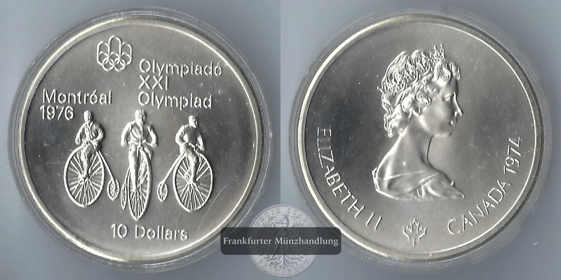  Kanada 10 Dollar 1974 Montreal Olympics '76  FM-Frankfurt  Feinsilber:44,96g   