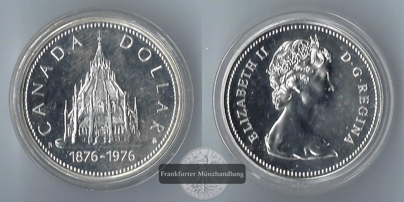  Kanada 1 Dollar Ottawa Parlimentary Library 1976 FM-Frankfurt   Feinsilber: 11,66g   