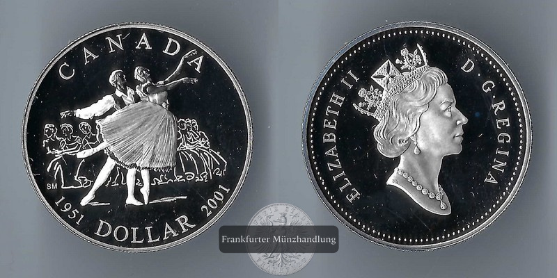  Kanada 1 Dollar  2001 Canadian Ballet FM-Frankfurt Feinsilber: 23,29g   