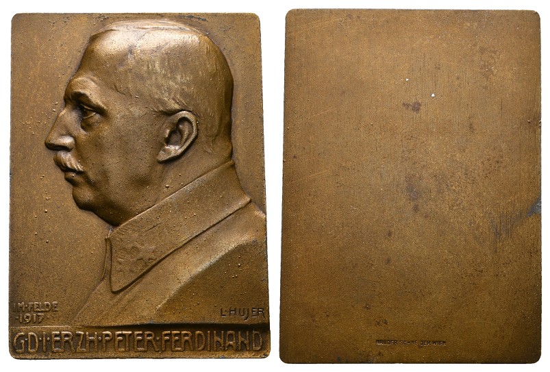  Linnartz Österreich-Toskana Bronzeplakette 1917 (Hujer) Erzherzog Peter Ferdinand vz Gewicht: 62,0g   