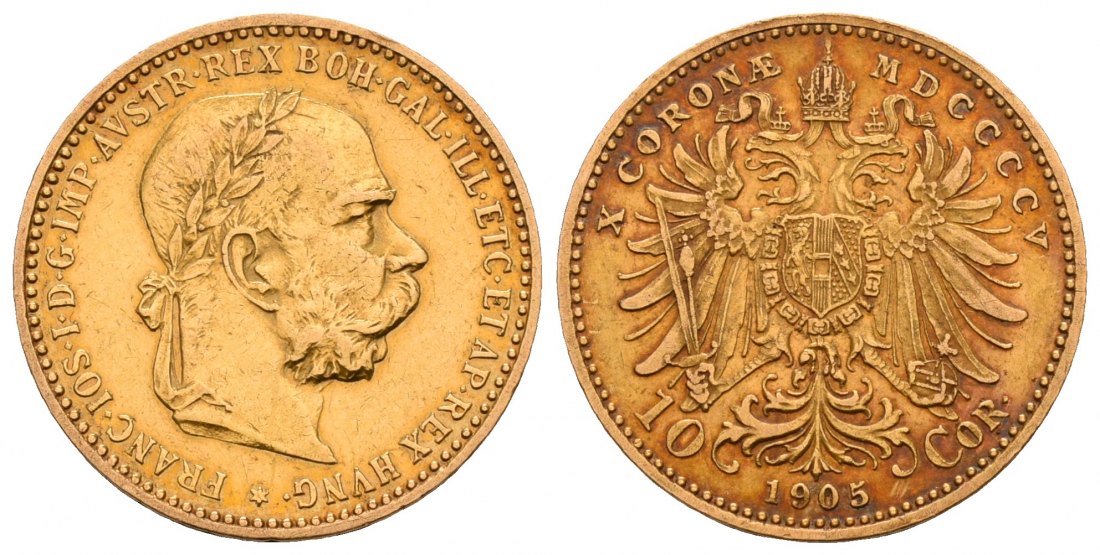 PEUS 4771 Österreich 3,05 g Feingold. Franz Joseph I. (1848 - 1916) 10 Kronen GOLD 1905 Kl. Kratzer, Sehr schön