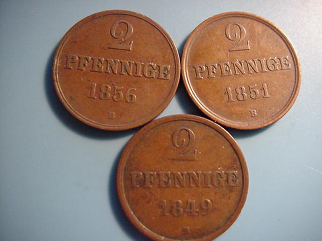 HannoverErnst August3x 2 Pfennige